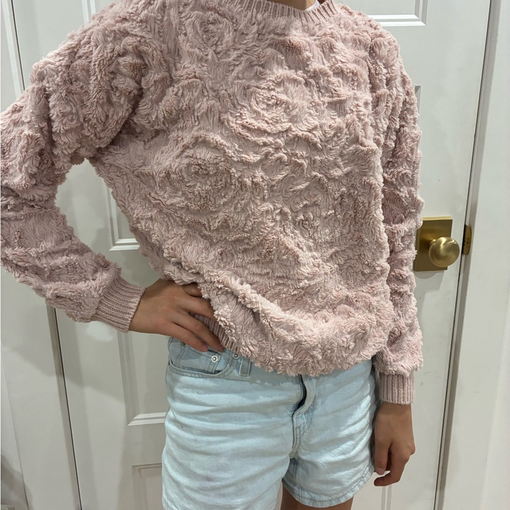 Cozy Pink Fuzzy Sweater